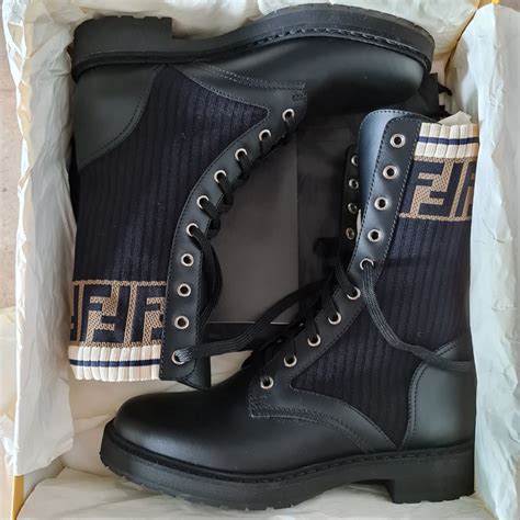 fendi rockoko sneakers used|rockoko knit leather combat boots.